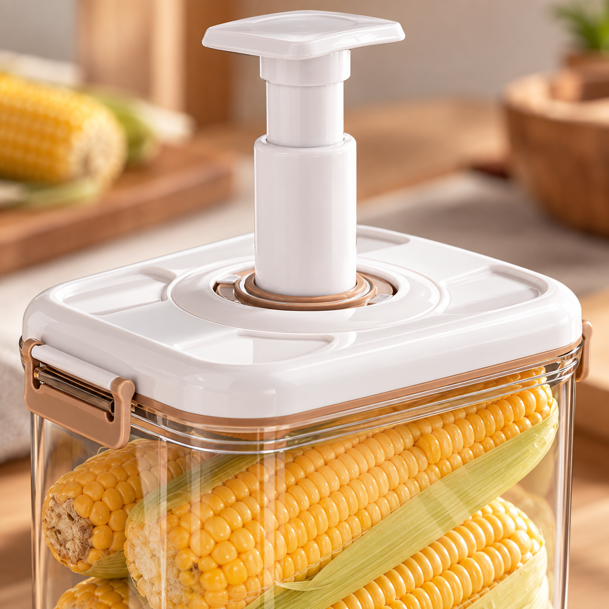 ⚡ Electric Vacuum Container | Clear Plastic | Kitchen | Families | Push-Button