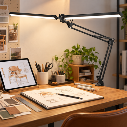 💡 Desk Lamp | Metal Study Lighting | Students | Dual-Head Flexibility