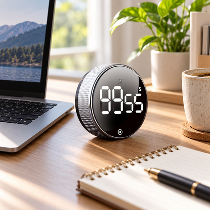 ⏱️ Digital Timer | Metal-Style Kitchen | Students | Bright LED Countdown