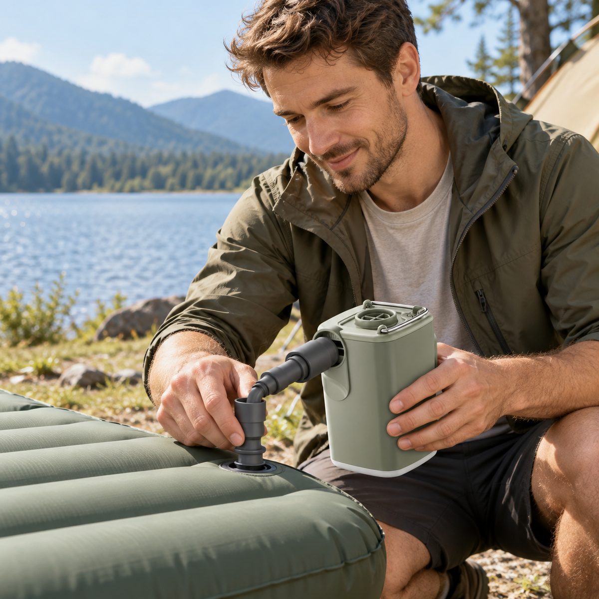 🔋 Portable Air Pump | ABS Camping | Campers Cordless Lighting