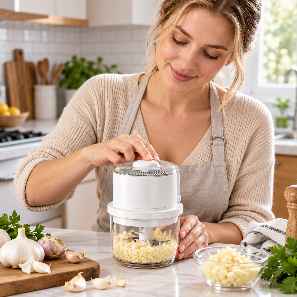 🥣 Electric Chopper | Stainless Steel Kitchen | Cooks | Compact Precision