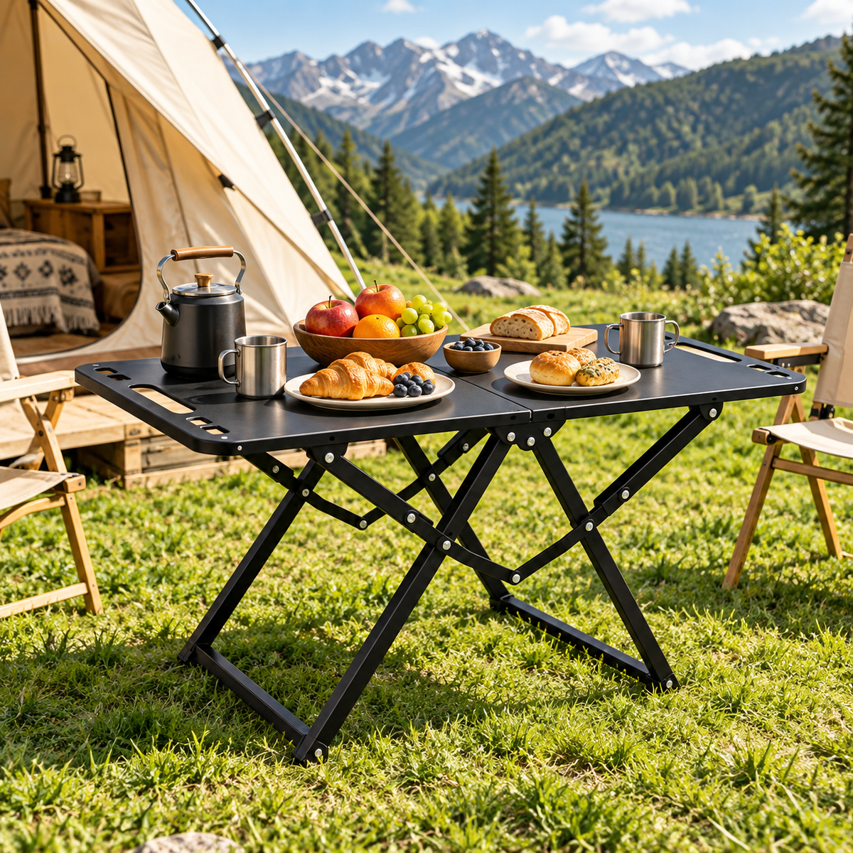 🏕️ Camping Table | Aluminum Outdoor | Campers | Expandable Folding Design