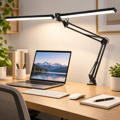 💡 Desk Lamp | Metal Study Lighting | Students | Dual-Head Flexibility