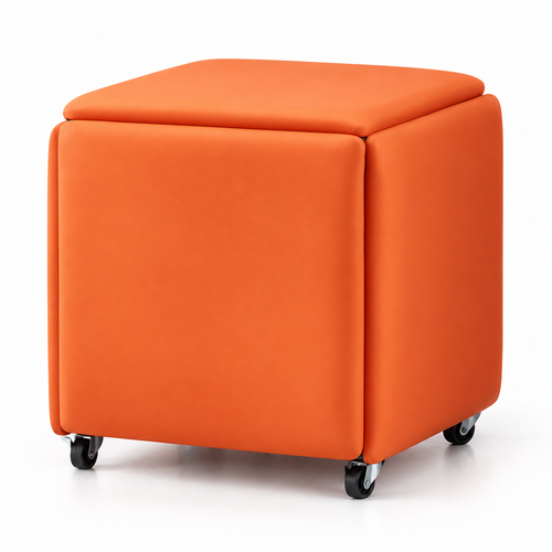 🪑 Storage Ottoman | PU Leather Entryway | Families | Foldable Cube
