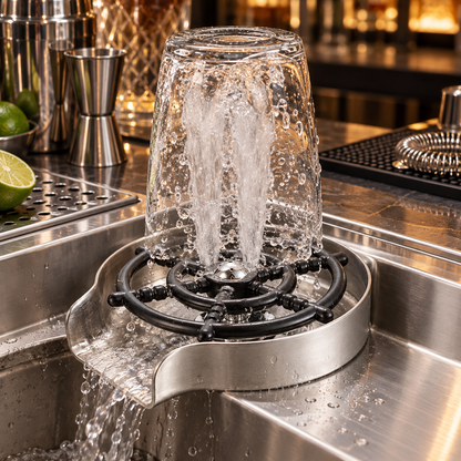 🚿 Glass Rinser | Stainless-Steel Kitchen Bar | Hosts Spotless Finish