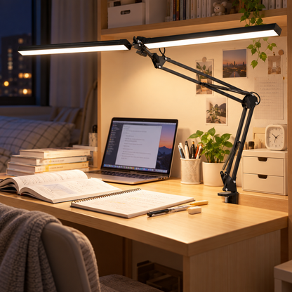 💡 Desk Lamp | Metal Study Lighting | Students | Dual-Head Flexibility