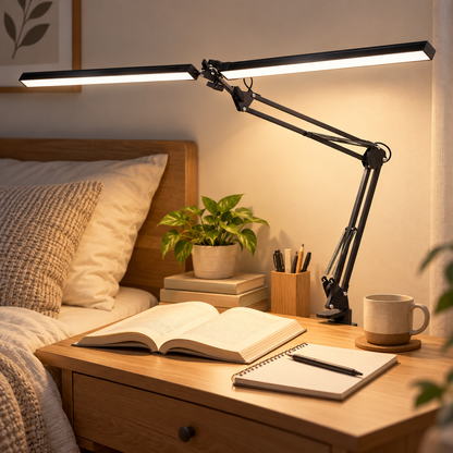 💡 Desk Lamp | Metal Study Lighting | Students | Dual-Head Flexibility