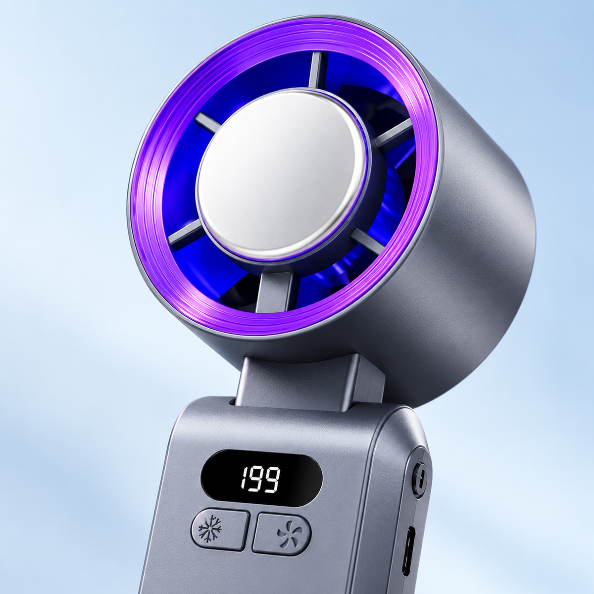 ❄️ Cooling Fan | ABS Portable | Outdoor Travel | Commuters | Foldable Digital Display