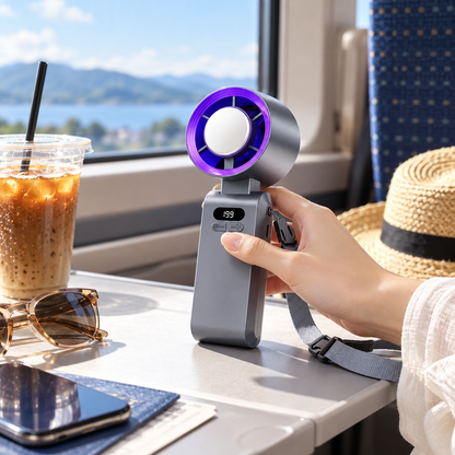 ❄️ Cooling Fan | ABS Portable | Outdoor Travel | Commuters | Foldable Digital Display