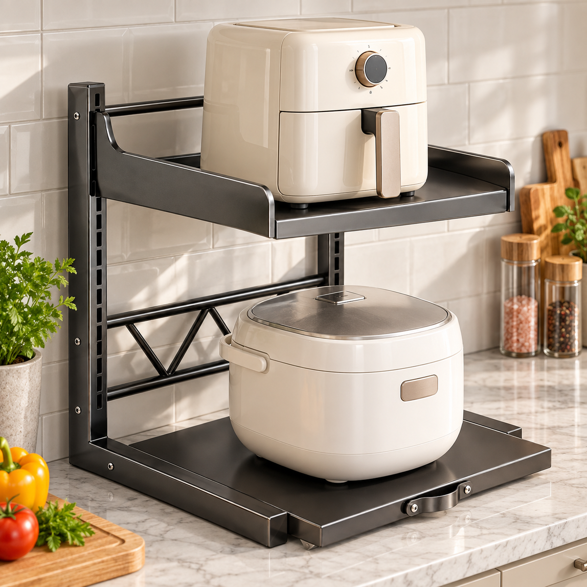 🧺 Appliance Rack | Steel Kitchen Storage | Homeowners Pull-Out Design