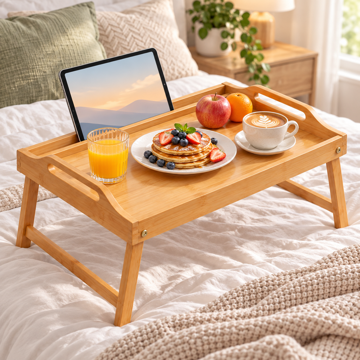 💻 Portable Bed Desk | Bamboo | Bedroom | Families | Foldable Comfort