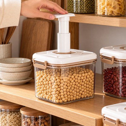 ⚡ Electric Vacuum Container | Clear Plastic | Kitchen | Families | Push-Button